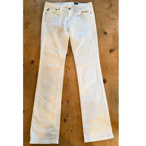AG Adriano Goldschmied The Ballad Slim Boot Jeans White Denim Size 26R - Picture 1 of 12
